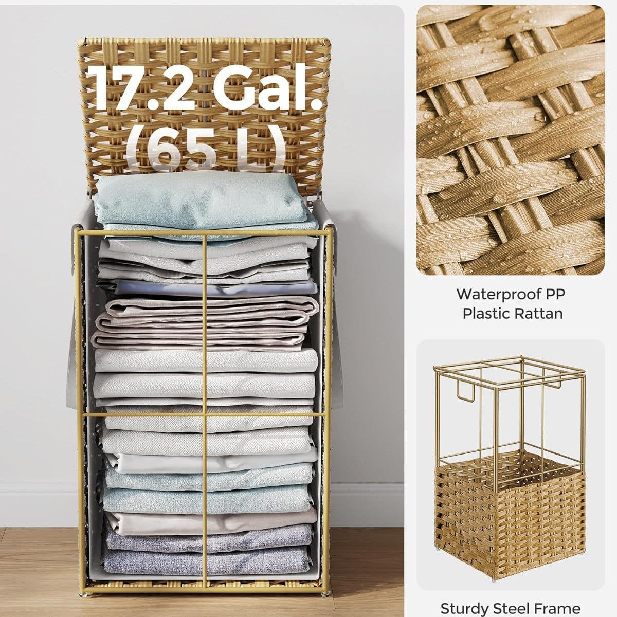 Laundry Basket Off White Blue | Kelmera