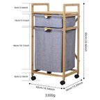 Laundry Basket with Bamboo Frame and Fabric Insert | Kelmera