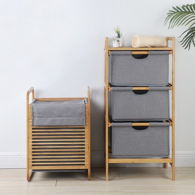 Laundry Basket with Bamboo Frame and Fabric Insert | Kelmera