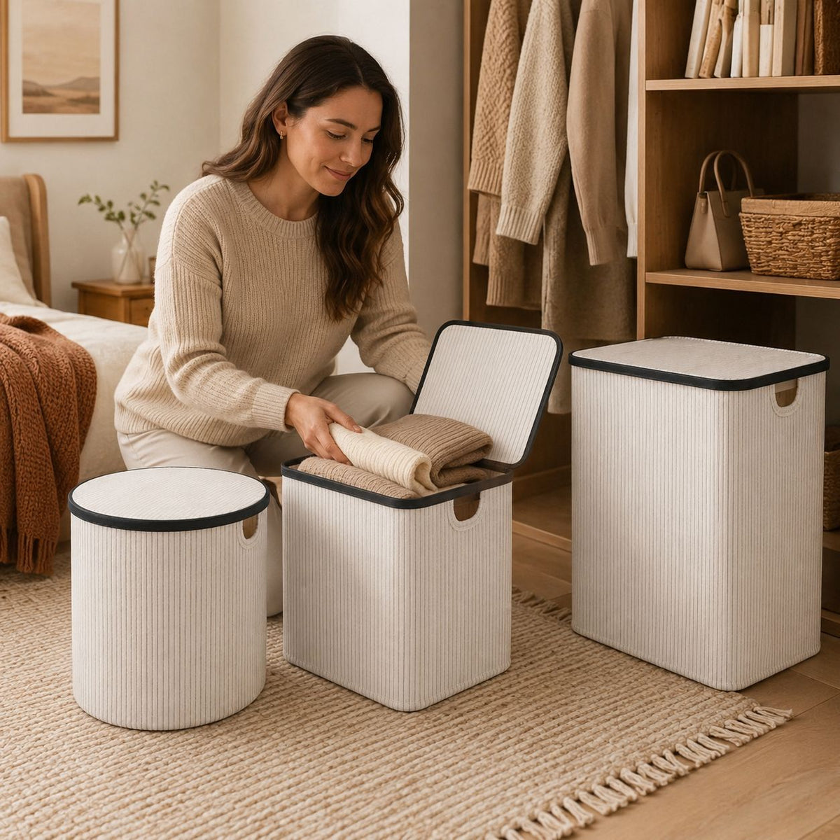 Laundry Basket with Lid and Handles | Kelmera