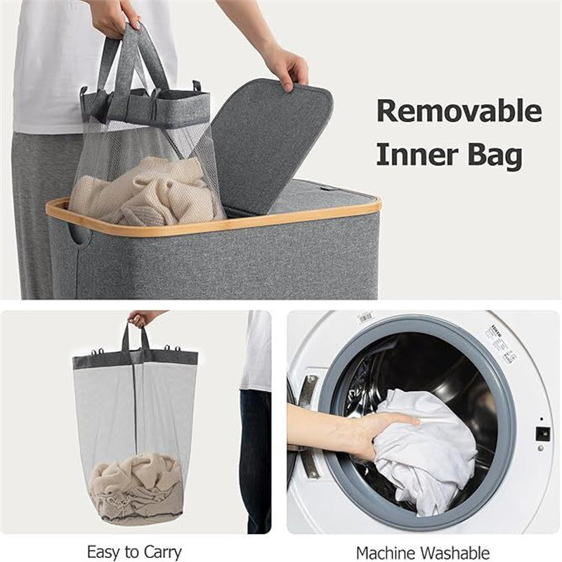 Laundry Basket with Practical Lid and Carrying Handles | Kelmera