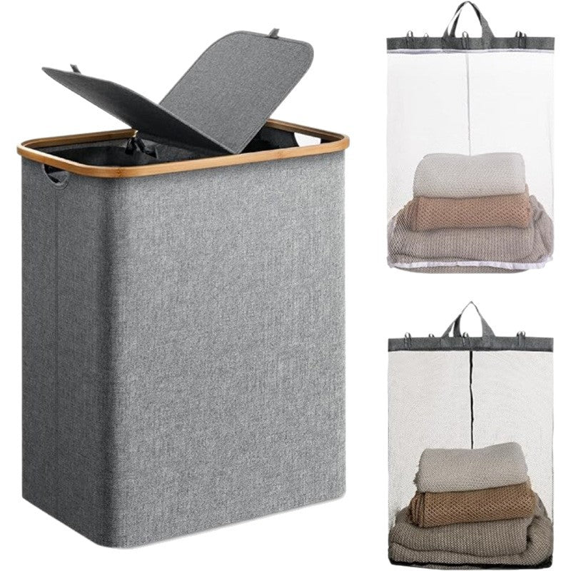 Laundry Basket with Practical Lid and Carrying Handles | Kelmera