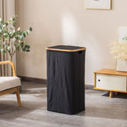 Laundry Basket with Removable Lid and Bamboo Frame | Kelmera