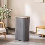 Laundry Basket with Removable Lid and Bamboo Frame | Kelmera