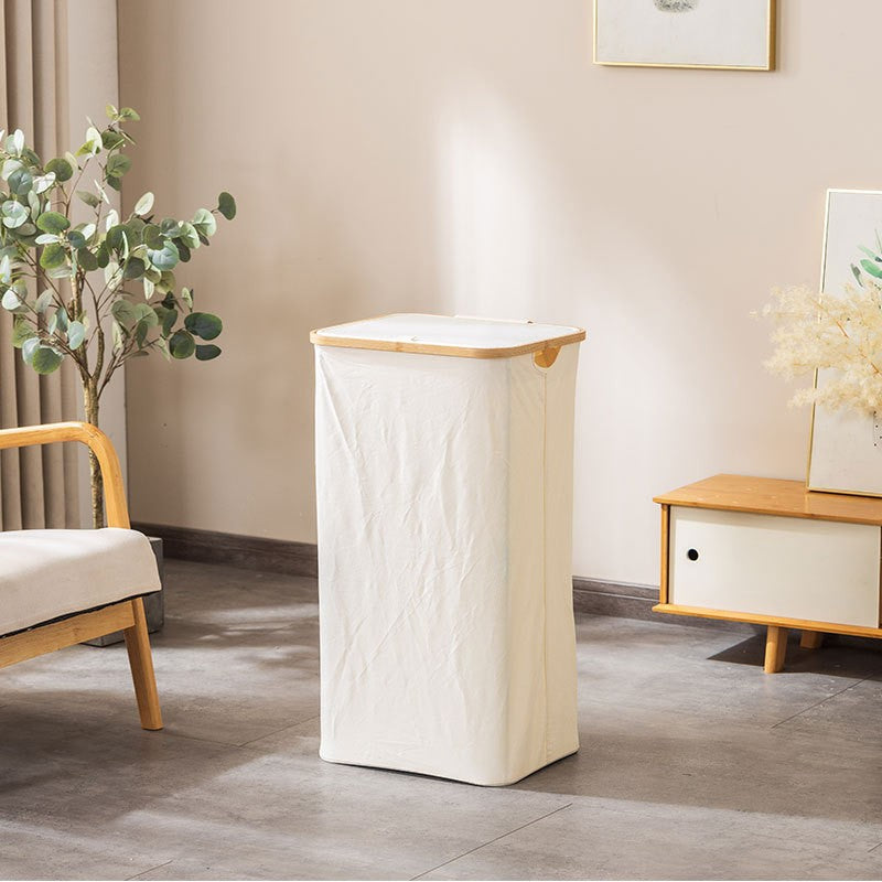Laundry Basket with Removable Lid and Bamboo Frame | Kelmera