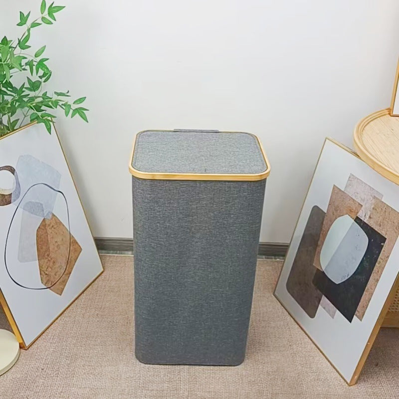 Laundry Basket with Removable Lid and Bamboo Frame | Kelmera