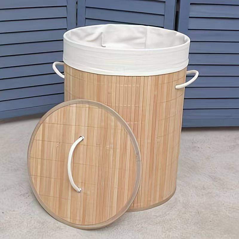 Laundry Basket Woven Natural Fiber Bamboo | Kelmera