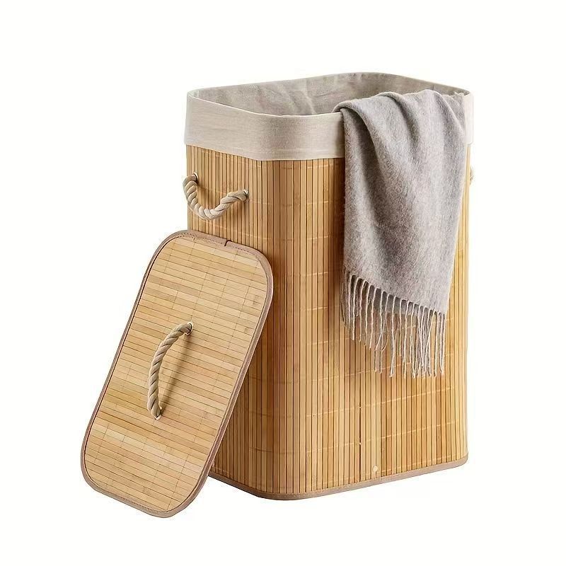 Laundry Basket Woven Natural Fiber Bamboo | Kelmera