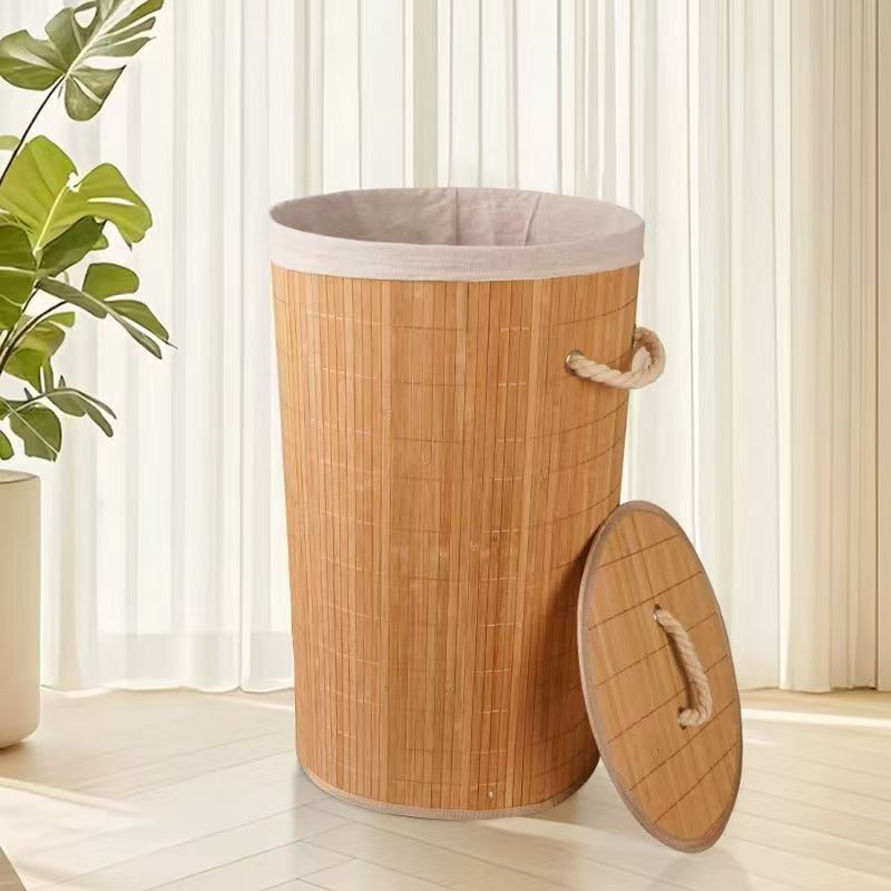 Laundry Basket Woven Natural Fiber Bamboo | Kelmera