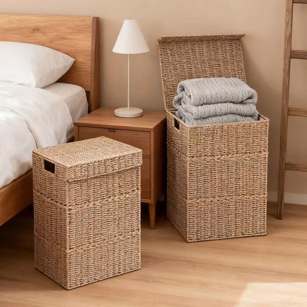 Laundry Basket Woven Natural Fiber Stackable | Kelmera