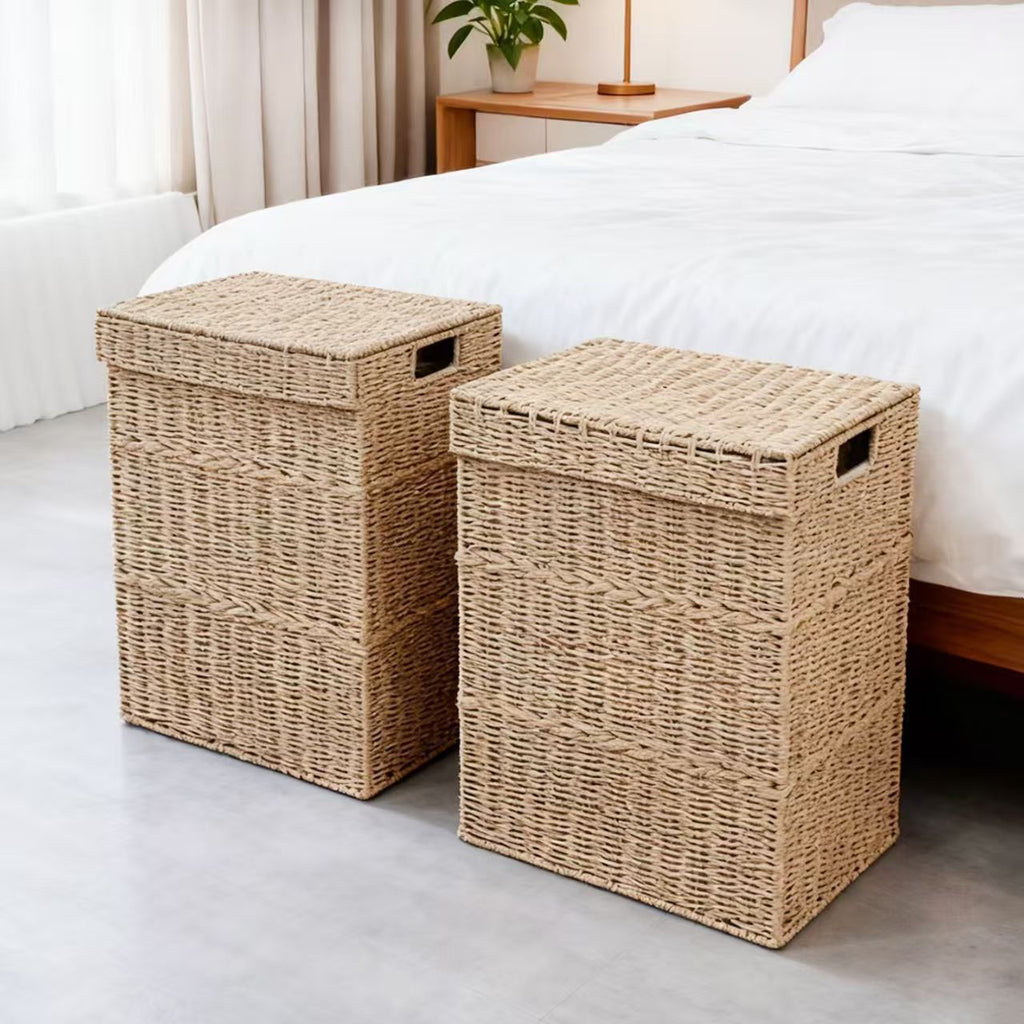 Laundry Basket Woven Natural Fiber Stackable | Kelmera