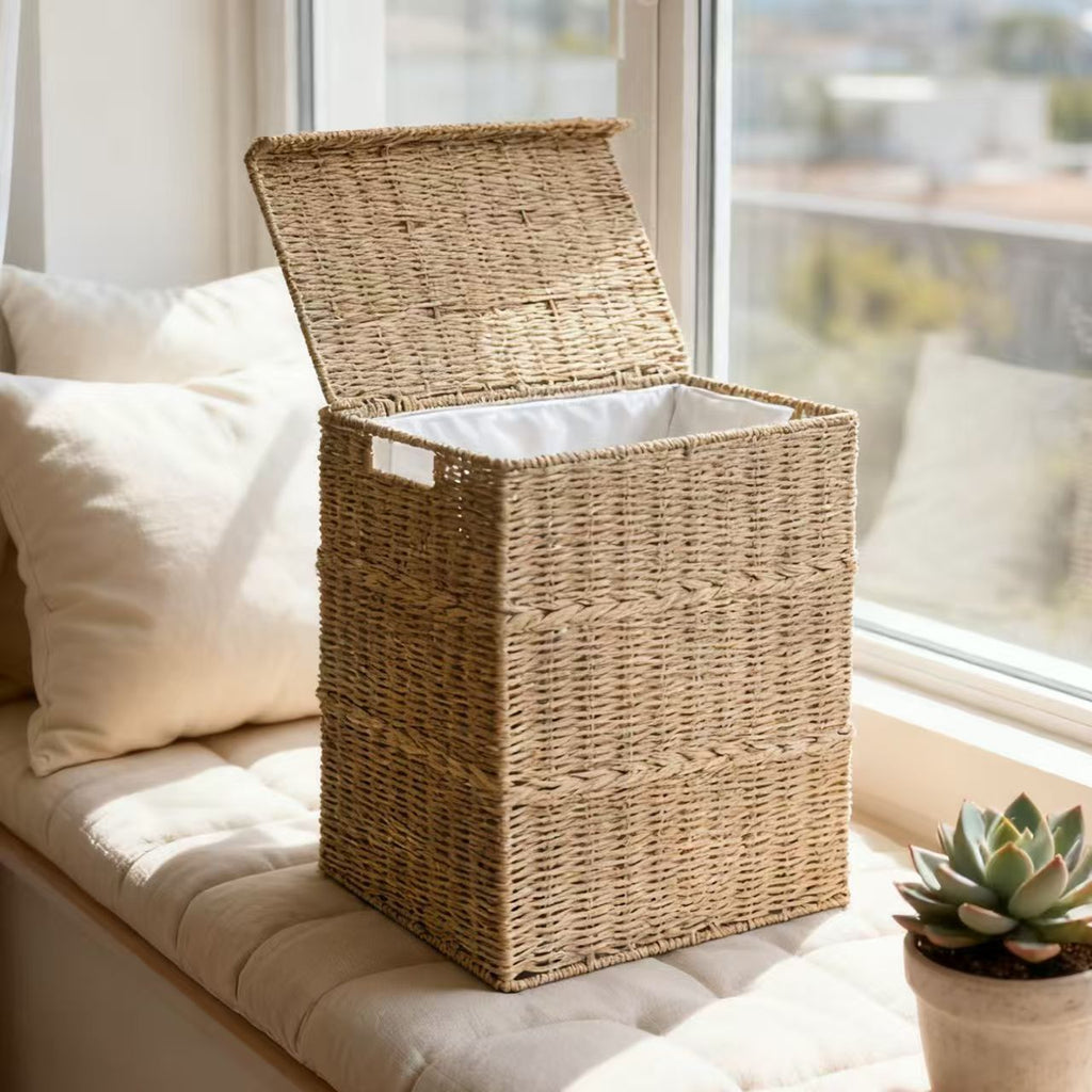 Laundry Basket Woven Natural Fiber Stackable | Kelmera