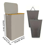 Laundry Separation System with Bamboo Lid and Multiple Compartments | Kelmera