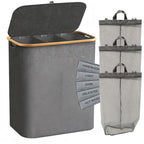Laundry Separation System with Bamboo Lid and Multiple Compartments | Kelmera