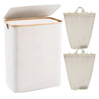 Laundry Separation System with Bamboo Lid and Multiple Compartments | Kelmera