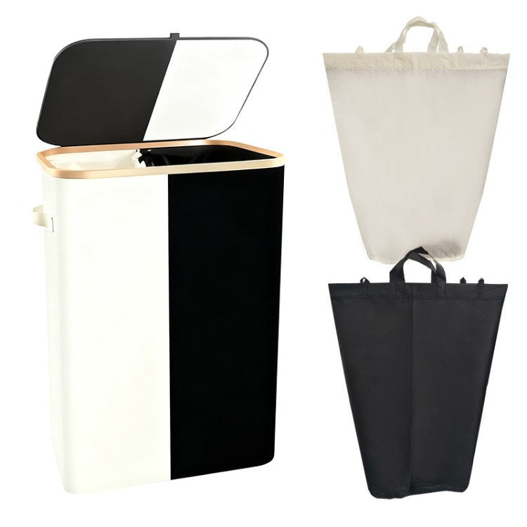 Laundry Separation System with Bamboo Lid and Multiple Compartments | Kelmera