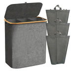 Laundry Separation System with Bamboo Lid and Multiple Compartments | Kelmera