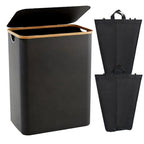Laundry Separation System with Bamboo Lid and Multiple Compartments | Kelmera