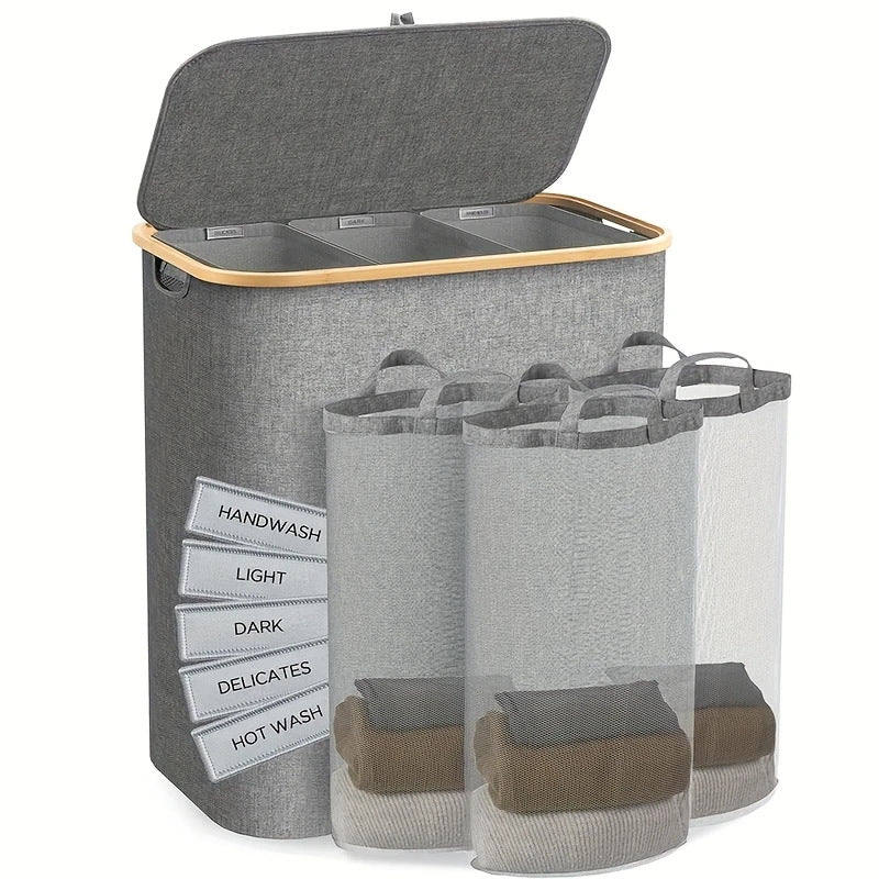 Laundry Separation System with Bamboo Lid | Kelmera