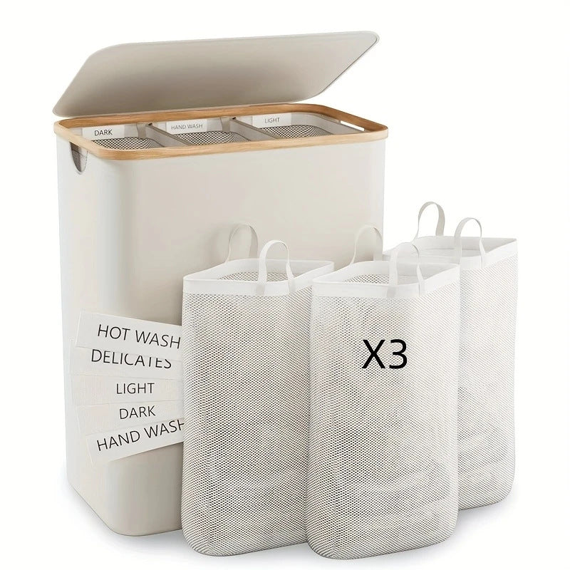 Laundry Separation System with Bamboo Lid | Kelmera