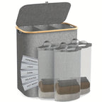 Laundry Separation System with Multiple Compartments and Lid | Kelmera
