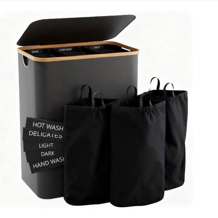 Laundry Separation System with Three Compartments and Removable Inner Pockets | Kelmera