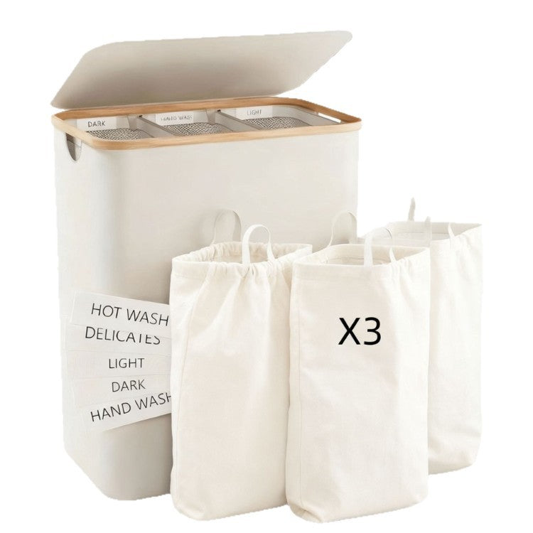 Laundry Separation System with Three Compartments and Removable Inner Pockets | Kelmera