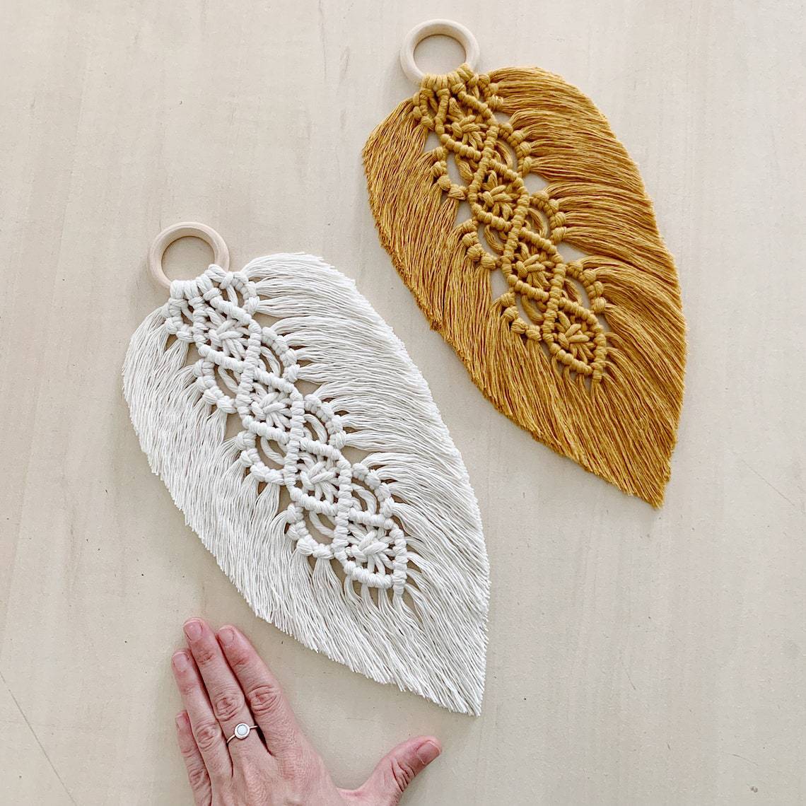 Leaf Shaped Macrame Wall Decor | Kelmera