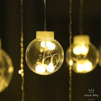 LED Acrylic Hanging Christmas Curtain Light Set with Reindeer Tree Bell and Star Ornaments | Kelmera