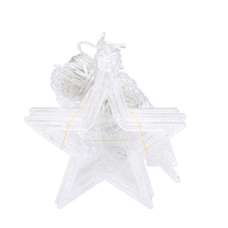 LED Acrylic Hanging Christmas Curtain Light Set with Reindeer Tree Bell and Star Ornaments | Kelmera