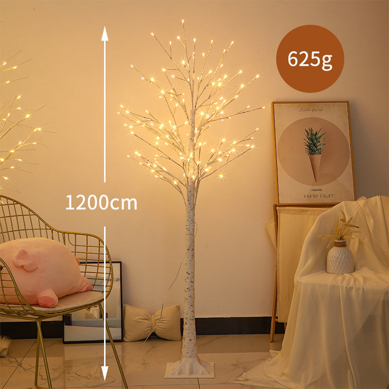 LED Birch Floor Lamp with Warm Fairy Lights and Flexible Branch Arms | Kelmera