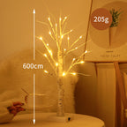 LED Birch Floor Lamp with Warm Fairy Lights and Flexible Branch Arms | Kelmera