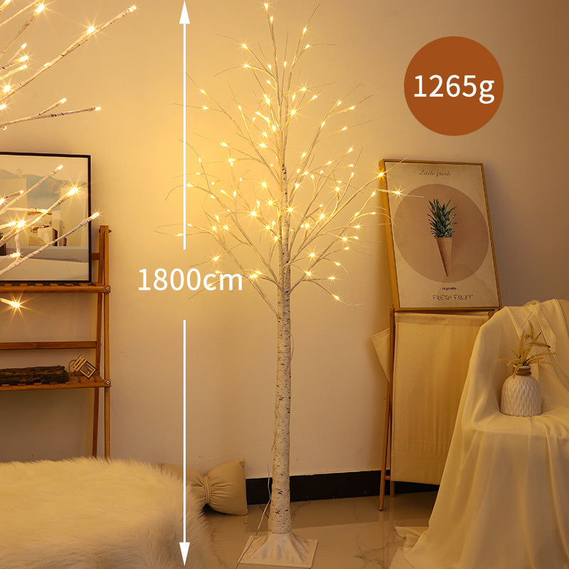 LED Birch Floor Lamp with Warm Fairy Lights and Flexible Branch Arms | Kelmera