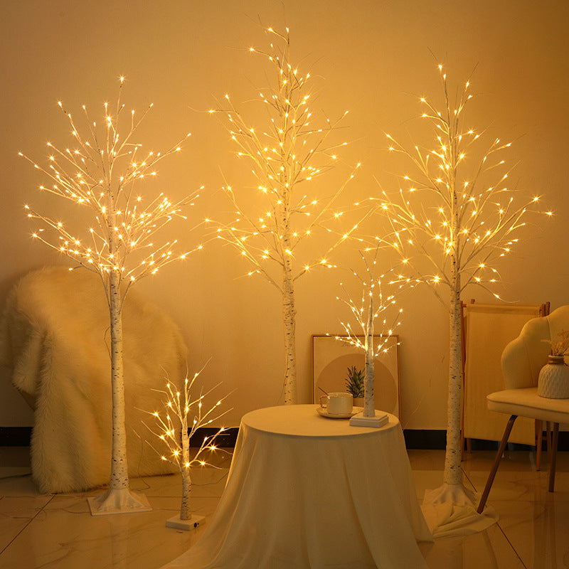 LED Birch Floor Lamp with Warm Fairy Lights and Flexible Branch Arms | Kelmera