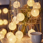 LED Cotton Ball String Lights Decorative Indoor Fairy Lanterns | Kelmera