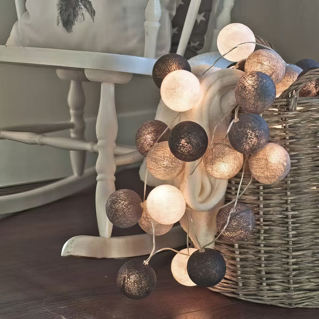LED Cotton Ball String Lights Decorative Indoor Fairy Lanterns | Kelmera