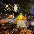 LED-Lit Pre-Installed Artificial Christmas Tree with Cascading Star Topper and Ornament-Ready Branches | Kelmera
