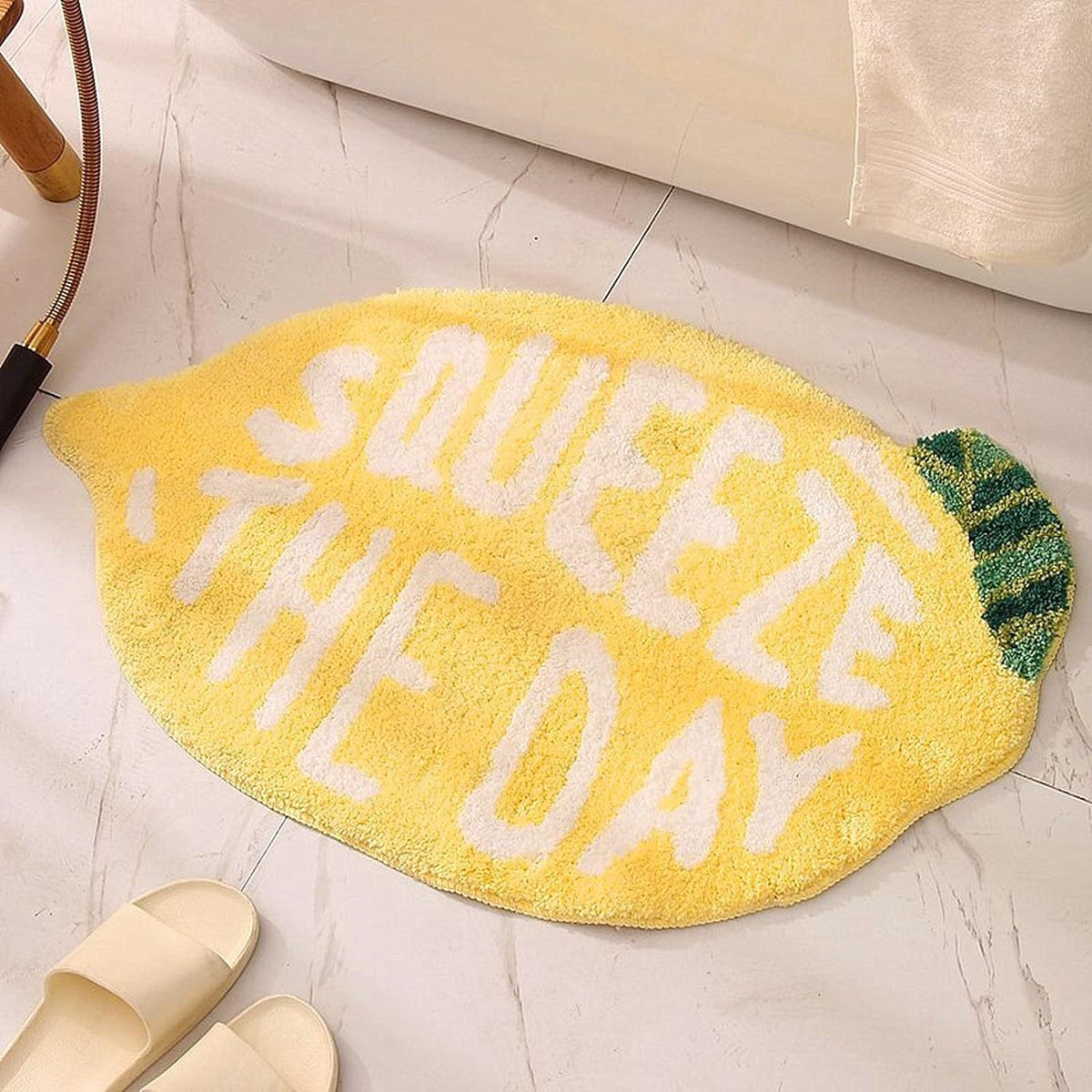 Lemon Slice Shape Bath Mat | Kelmera