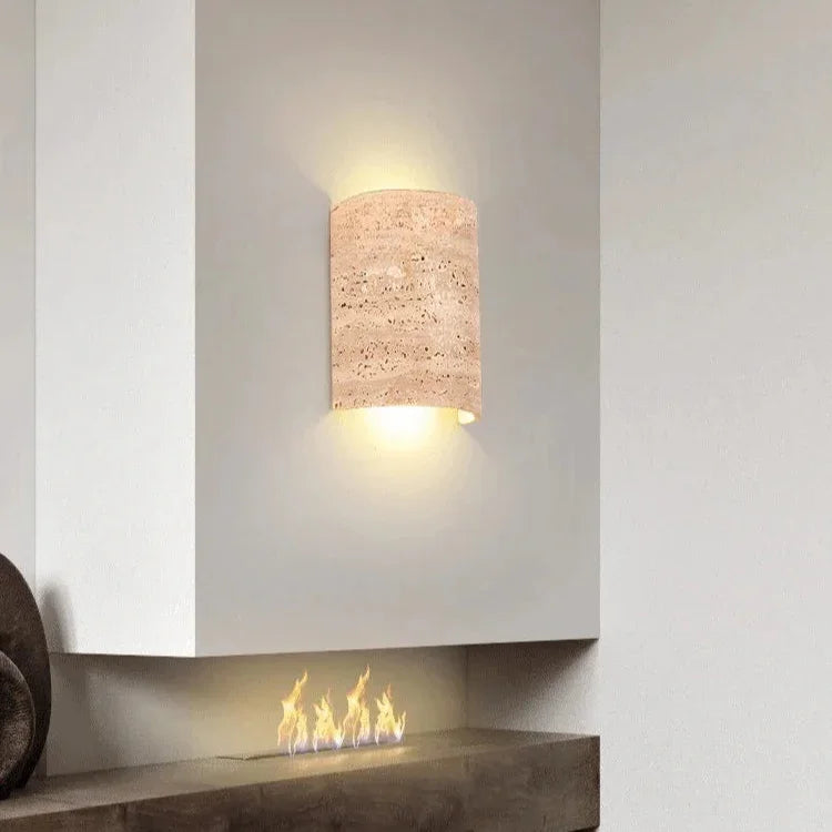 Linvunda Travertine Wall Lamp