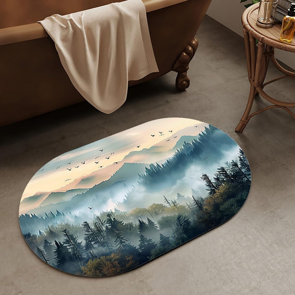 Luxurious Abstract Marble Design Bath Mat | Kelmera
