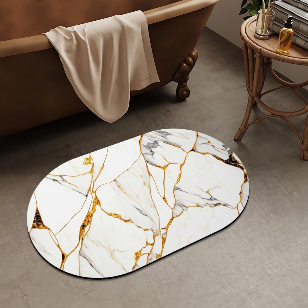 Luxurious Abstract Marble Design Bath Mat | Kelmera