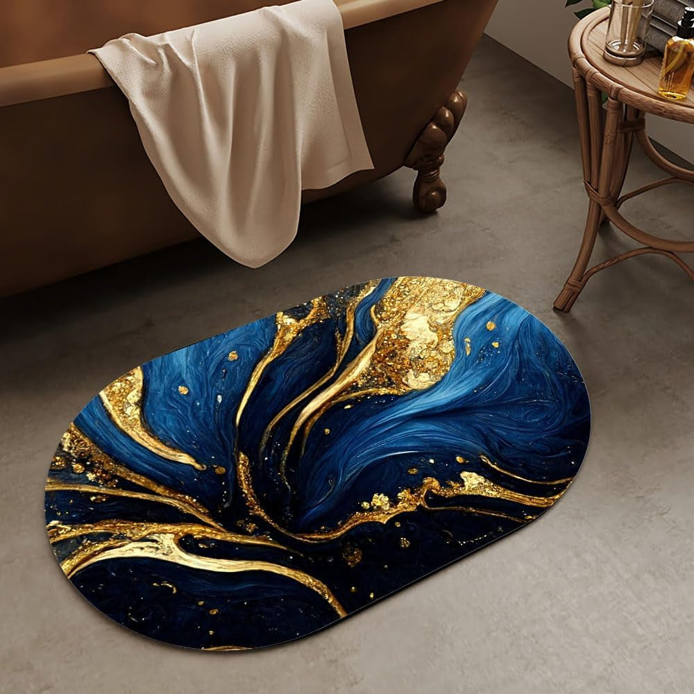Luxurious Abstract Marble Design Bath Mat | Kelmera