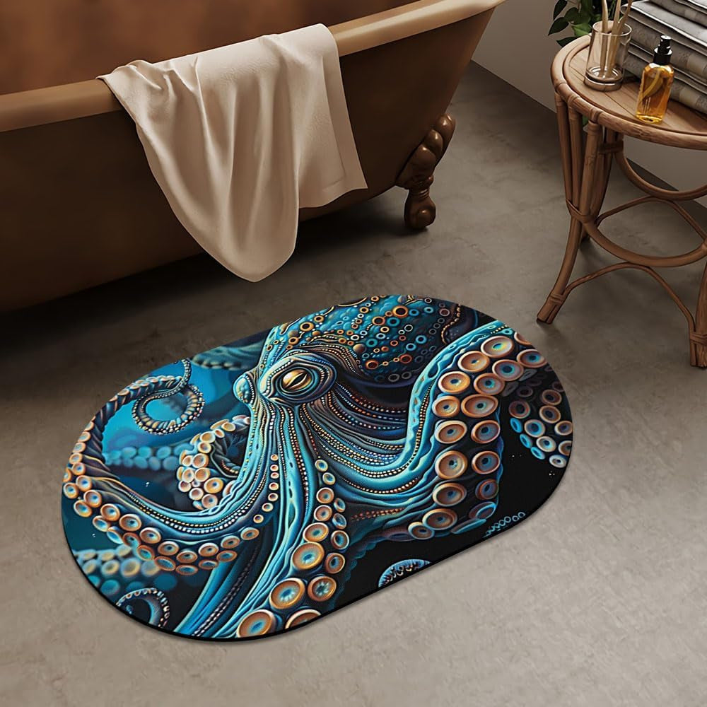 Luxurious Abstract Marble Design Bath Mat | Kelmera
