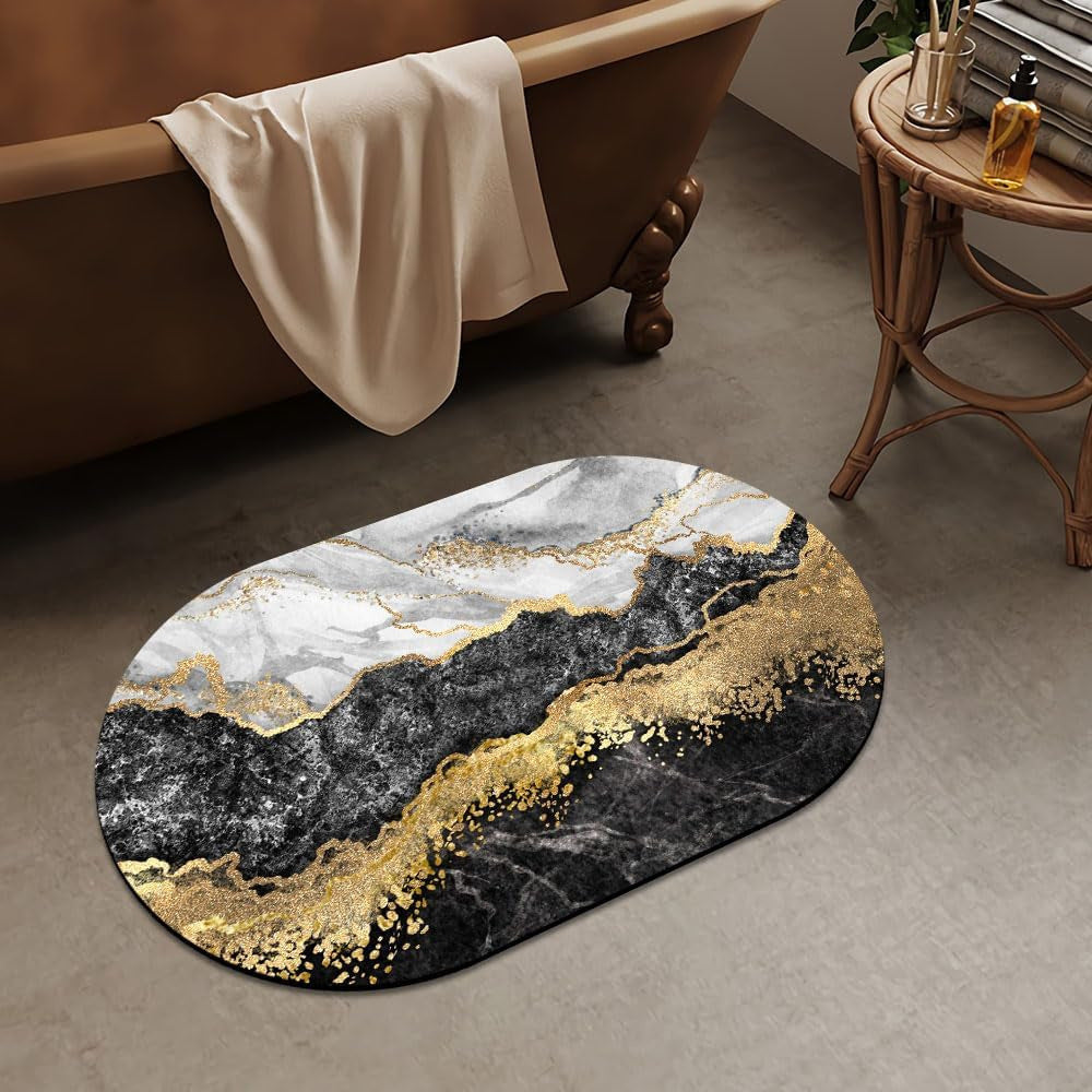 Luxurious Abstract Marble Design Bath Mat | Kelmera