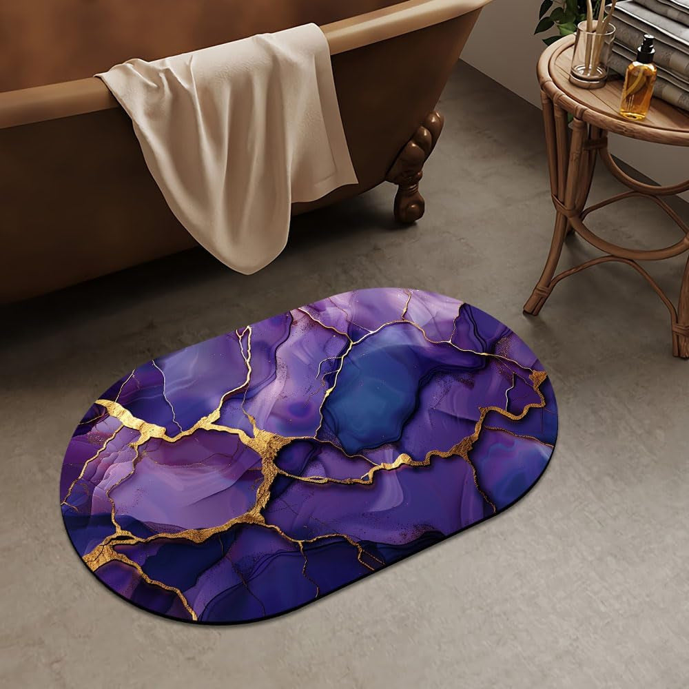 Luxurious Abstract Marble Design Bath Mat | Kelmera