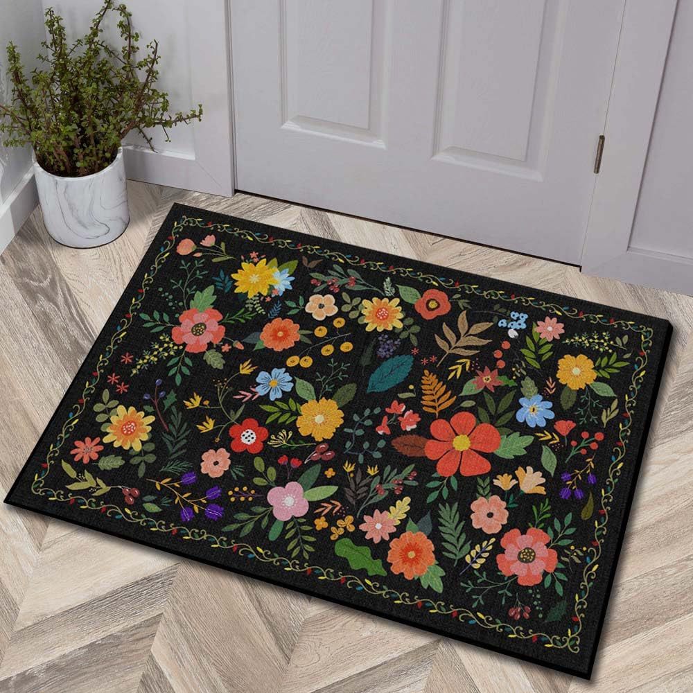 Luxurious Floral Design Bath Mat | Kelmera