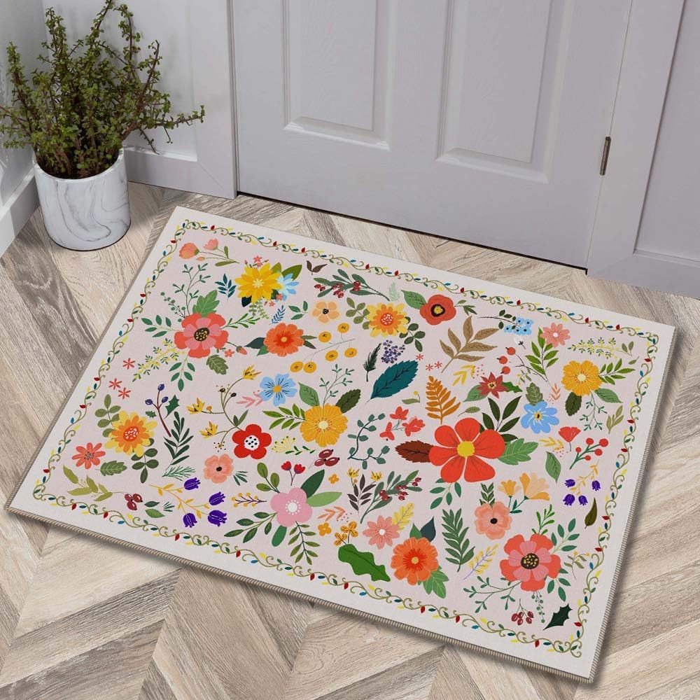 Luxurious Floral Design Bath Mat | Kelmera