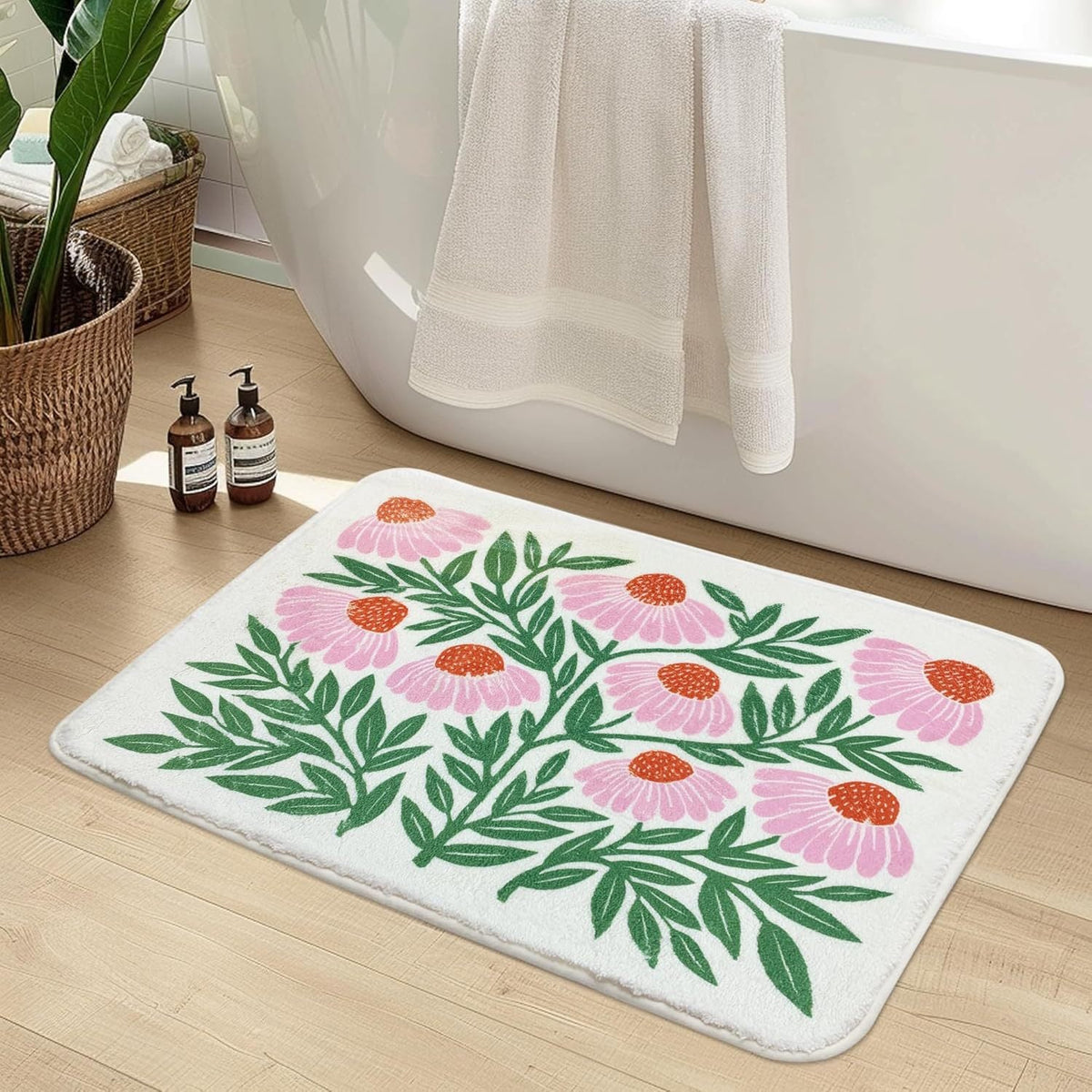 Luxurious Floral Design Bath Mat | Kelmera