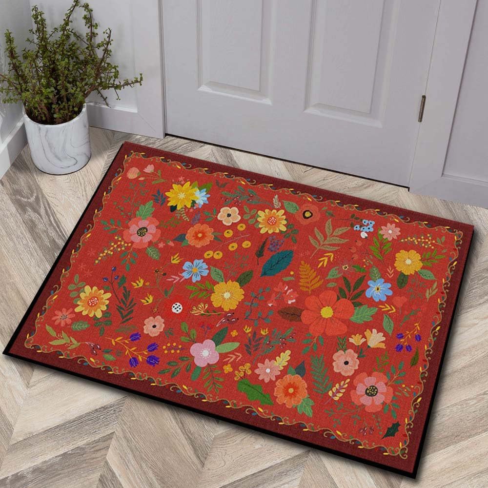 Luxurious Floral Design Bath Mat | Kelmera