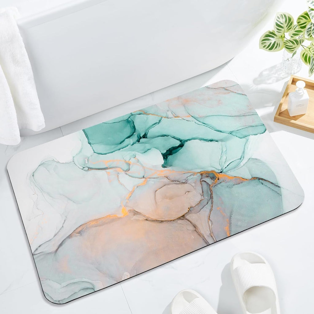Luxury Abstract Marble Design Bath Mat | Kelmera